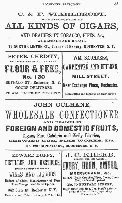 1866 Rochester Directory Advert